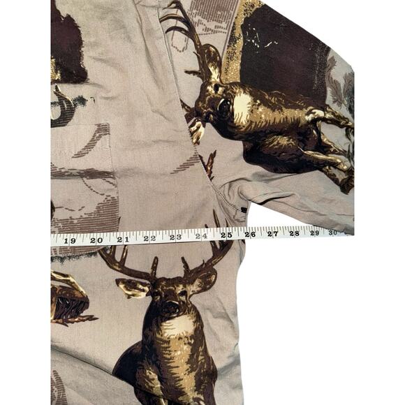 VTG Michael Austin Rugged Wear Wildlife Deer Print Button Down Shirt Size Large - Picture 6 of 8